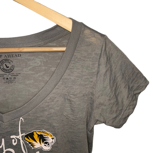 STEP AHEAD UNIVERSITY OF MISSOURI Mizzou‎ Tigers Short Sleeve Shirt Women Large - Picture 2 of 9